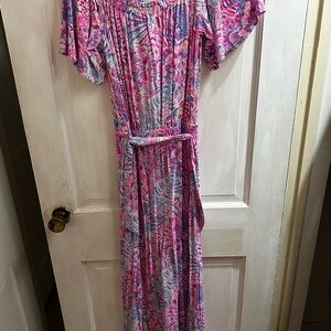 Lilly Pulitzer Pink and Blue Maxi Dress